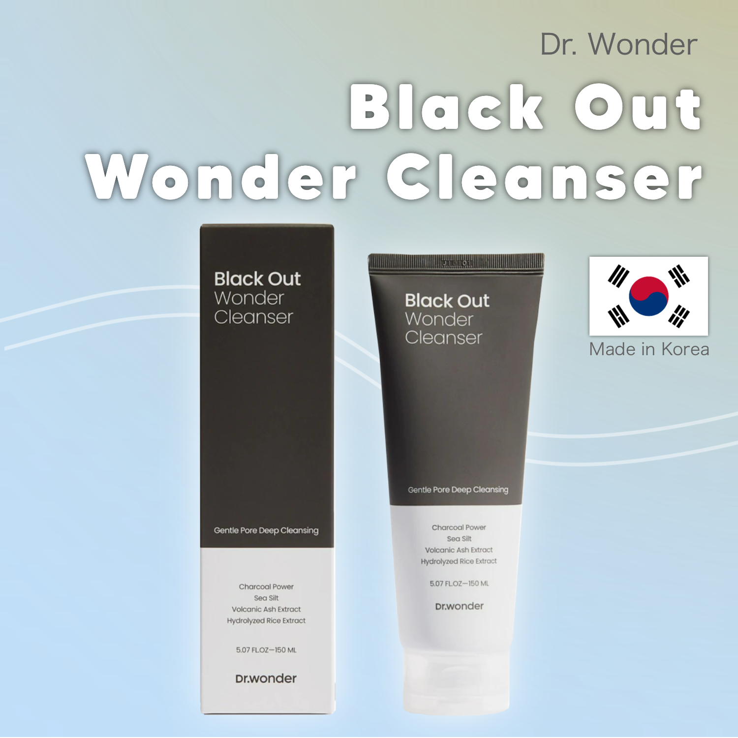 DR. WONDER Black-Out Wonder Cleanser Charcoal Cleanser & Mask Made in Korea
