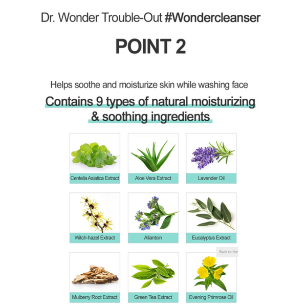 DR. WONDER Trouble-Out Wonder Cleanser Acne Cleanser Made in Korea